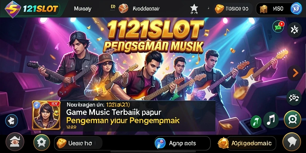 Tampilan gameplay menampilkan serunya permainan musik di 1121SLOT.