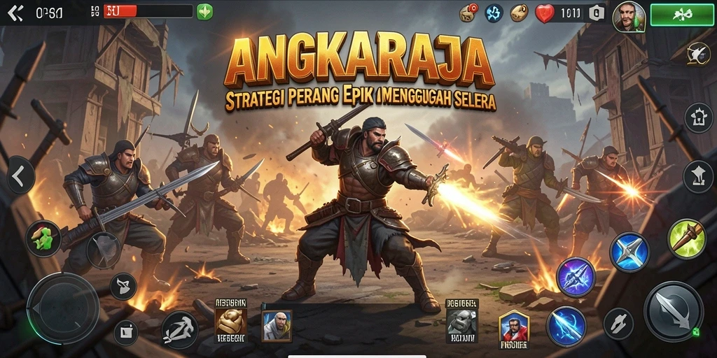 Screenshot dari gameplay intens <strong>ANGKARAJA</strong> yang menarik.