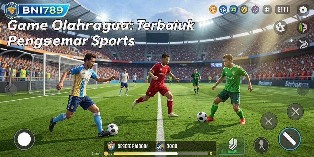 Screenshot gameplay BNI789 menunjukkan aksi seru di lapangan olahraga.