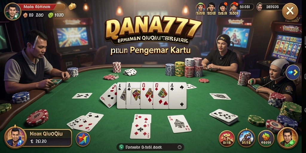 Tampilan screenshot utama DANA777 menunjukkan gameplay QiuQiu yang seru.
