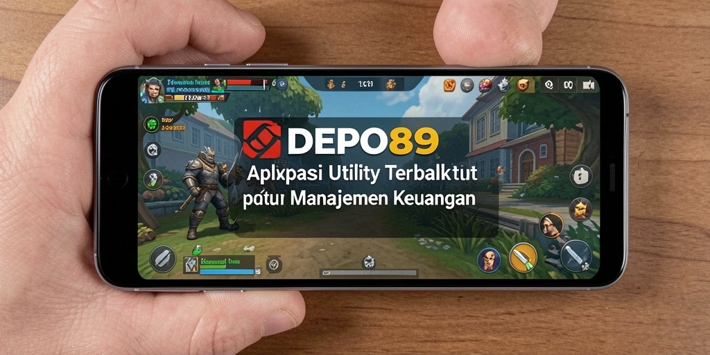 Tampilan aplikasi DEPO89 dengan grafik pengeluaran dan pemasukan.
