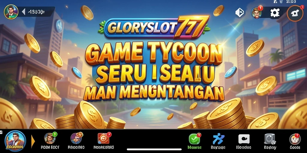 Tampilan gameplay <strong>GLORYSLOT777</strong> yang menggugah selera untuk sukses di dunia Tycoon.