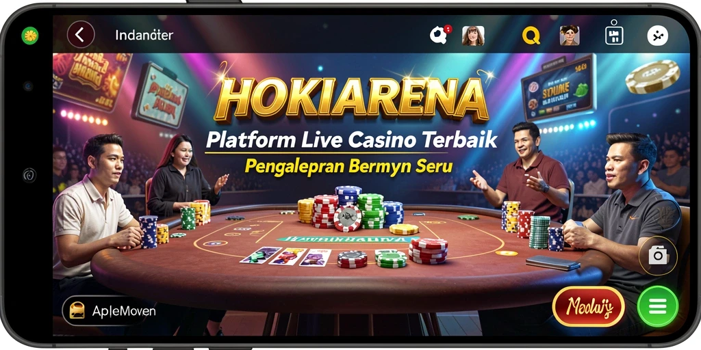 Screenshot HOKIARENA yang menunjukkan aksi seru permainan Live Casino.