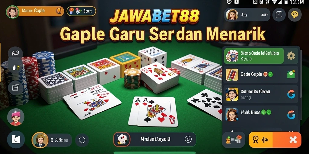 Tampilan gameplay JAWABET88 dengan tema Gaple yang menarik.