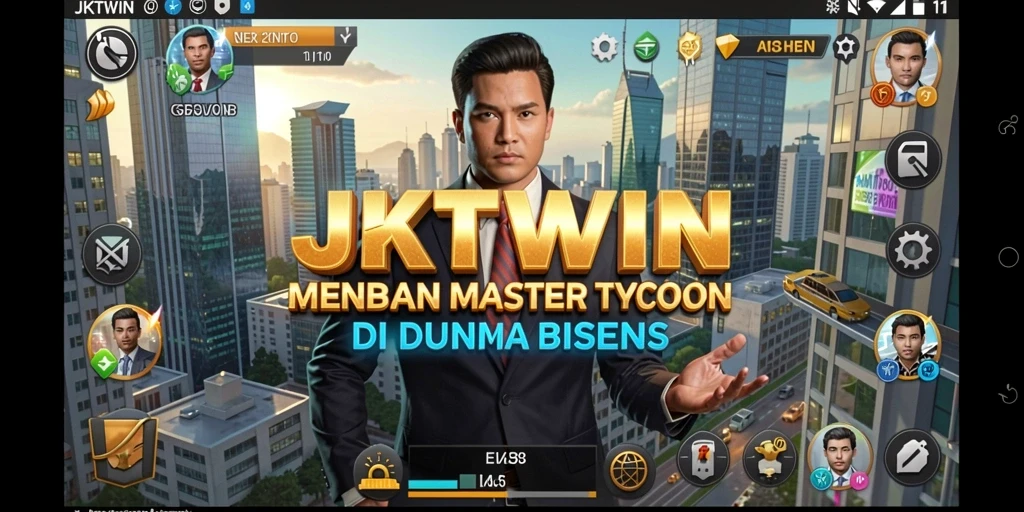 Screenshot gameplay JKTWIN menampilkan aksi bisnis yang mendebarkan.