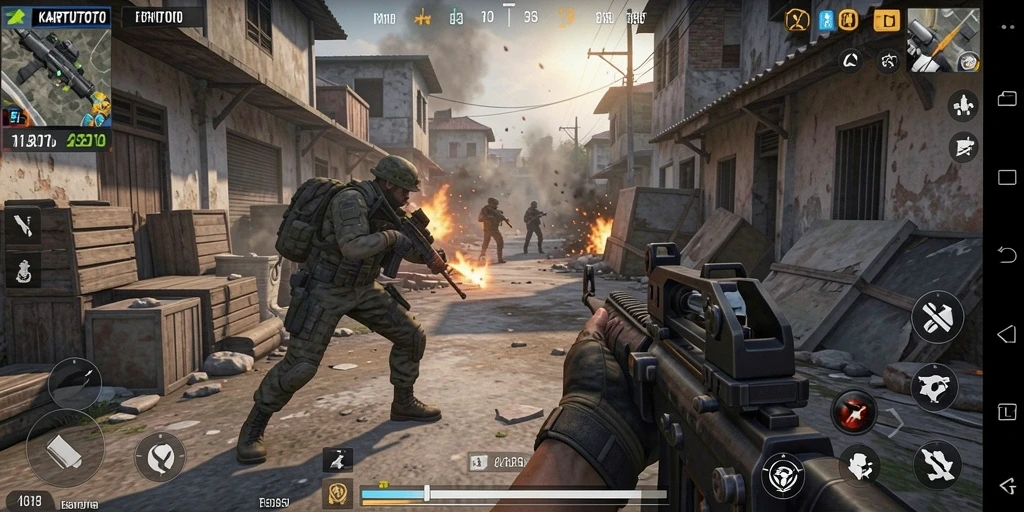 Screenshot gameplay KARTUTOTO yang menunjukkan aksi pertempuran seru.