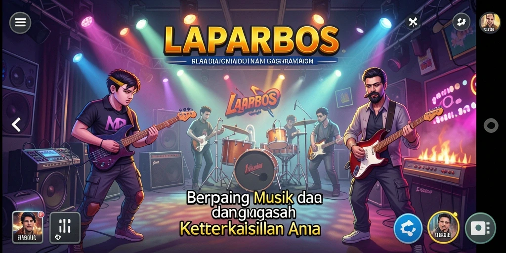 Tampilan gameplay LAPARBOS yang menarik dan interaktif saat bermain musik.
