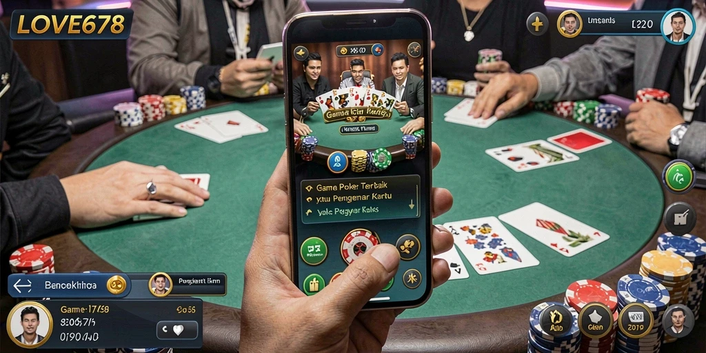 Tampilan gameplay LOVE678 yang penuh aksi dan seru dalam permainan Poker.