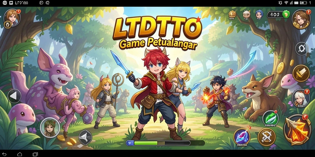 Tampilan gameplay LTDTOTO yang menampilkan aksi seru dan karakter anime.