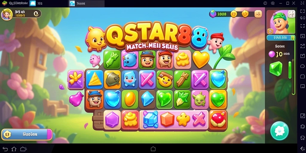 Gameplay seru Match-3 dengan grafis cerah di QQSTAR88.