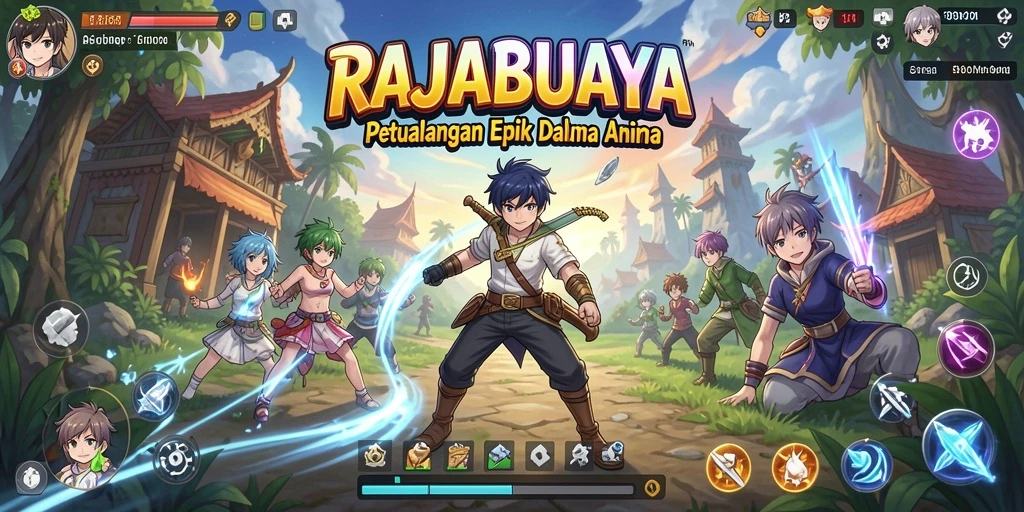 Screenshot gameplay RAJABUAYA yang menampilkan aksi seru karakter anime.