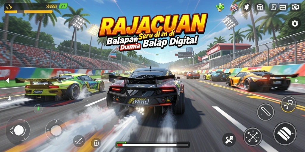 Gameplay seru RAJACUAN saat berlomba di trek cepat.