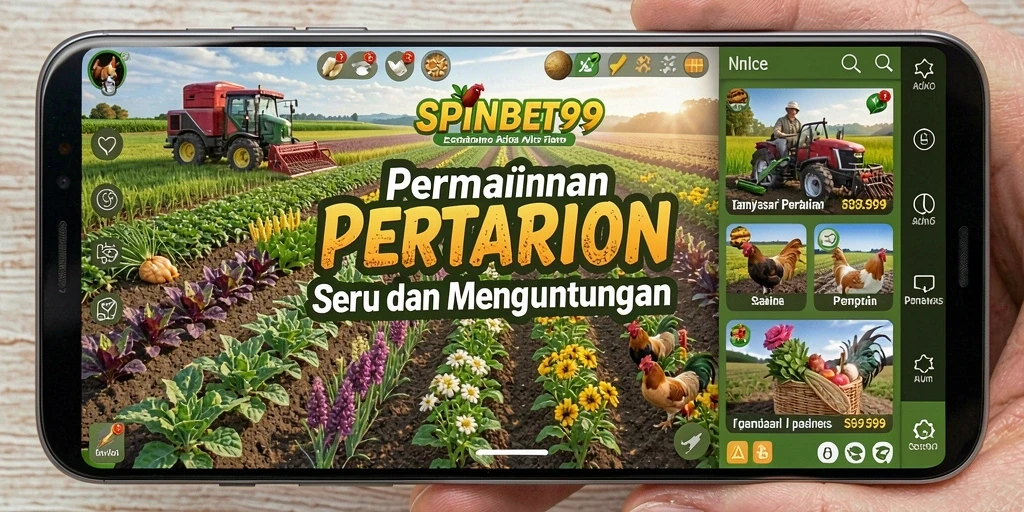Tampilan menarik dari gameplay SPINBET99 dengan ladang hijau dan hewan ternak.