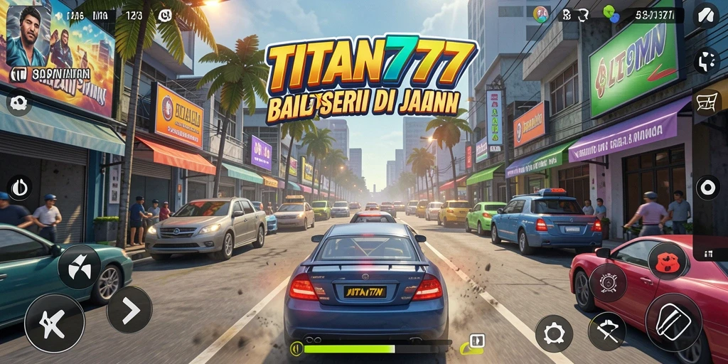 Tampilan gameplay seru dari TITAN777 saat balapan