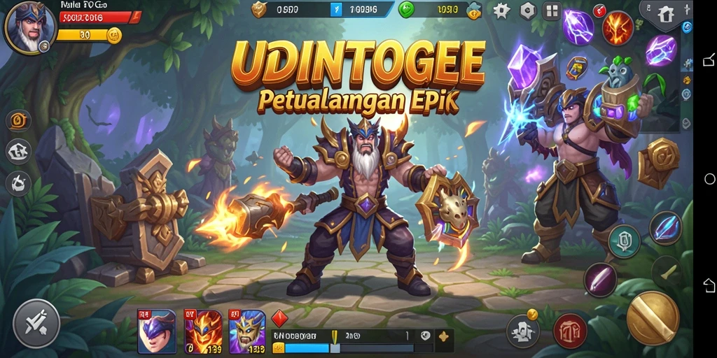 Screenshot gameplay menampilkan aksi seru dalam UDINTOGEL RPG.